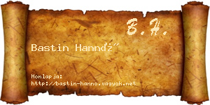 Bastin Hannó névjegykártya